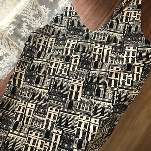 Banana Republic Black and Cream Patterned Tank Top